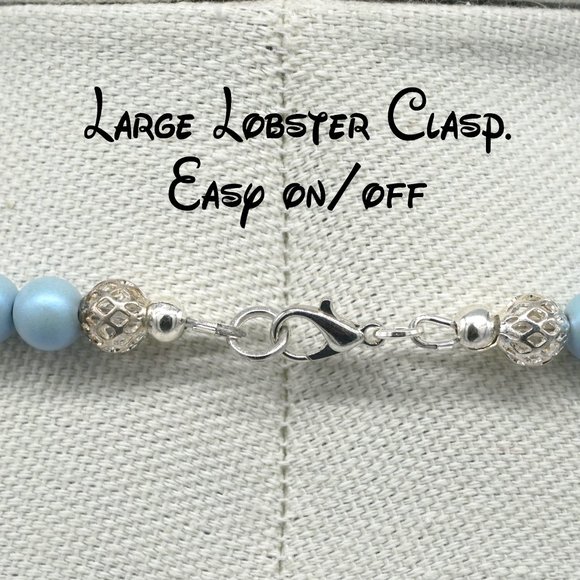 Cinderella theme necklace with blue stone and silver accents. - Picture 4 of 4